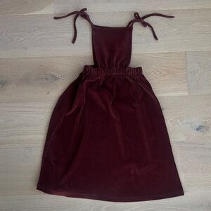Bebe organic girls corduroy pinafore Burgundy Kids Dress sz 8